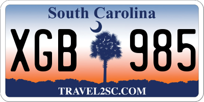 SC license plate XGB985
