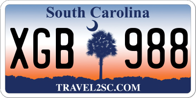SC license plate XGB988