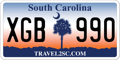 SC license plate XGB990