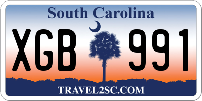 SC license plate XGB991
