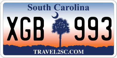 SC license plate XGB993