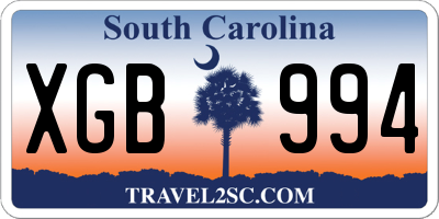 SC license plate XGB994