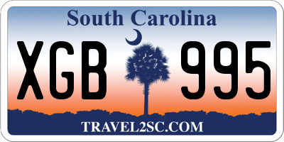 SC license plate XGB995