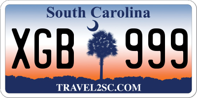 SC license plate XGB999