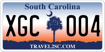 SC license plate XGC004