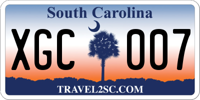 SC license plate XGC007