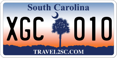 SC license plate XGC010