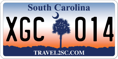 SC license plate XGC014