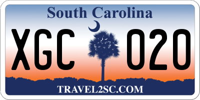 SC license plate XGC020