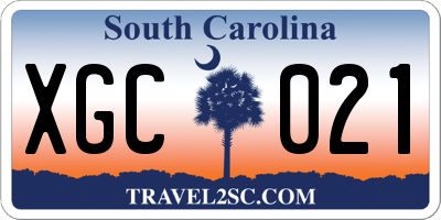 SC license plate XGC021