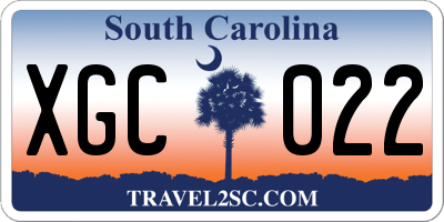 SC license plate XGC022