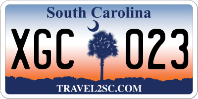 SC license plate XGC023