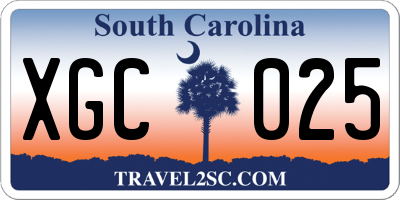 SC license plate XGC025