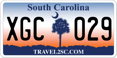 SC license plate XGC029