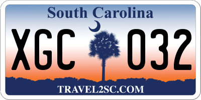 SC license plate XGC032