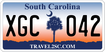 SC license plate XGC042