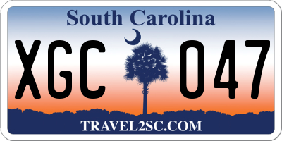 SC license plate XGC047