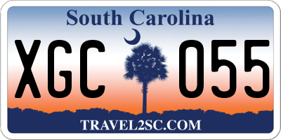SC license plate XGC055