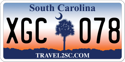 SC license plate XGC078