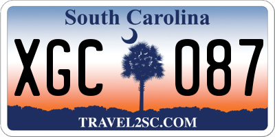 SC license plate XGC087