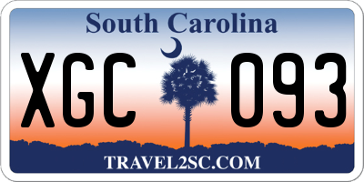 SC license plate XGC093