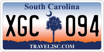 SC license plate XGC094