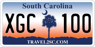 SC license plate XGC100