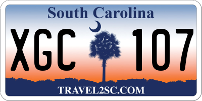 SC license plate XGC107