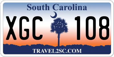 SC license plate XGC108