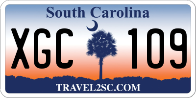 SC license plate XGC109