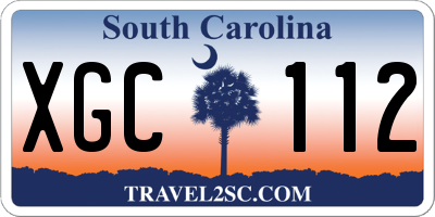 SC license plate XGC112