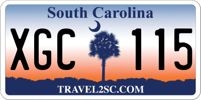 SC license plate XGC115