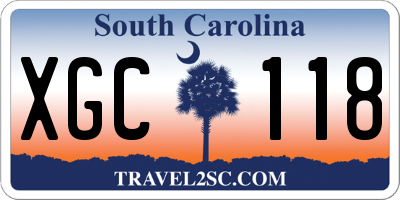 SC license plate XGC118