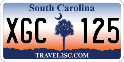 SC license plate XGC125