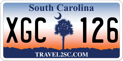 SC license plate XGC126