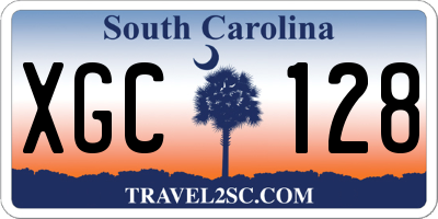 SC license plate XGC128