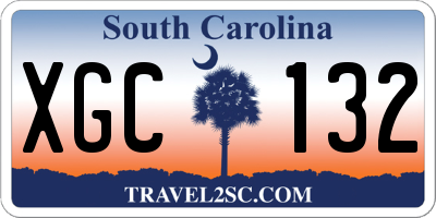 SC license plate XGC132
