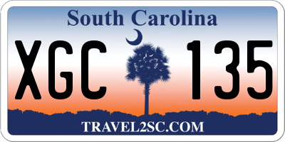 SC license plate XGC135