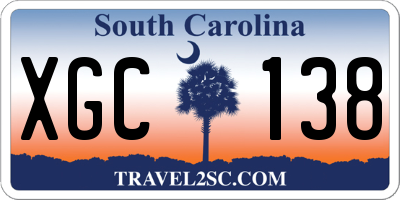 SC license plate XGC138