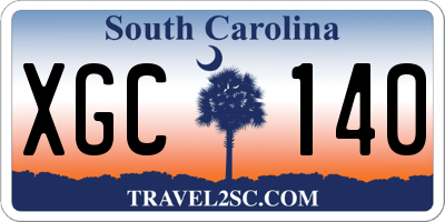 SC license plate XGC140