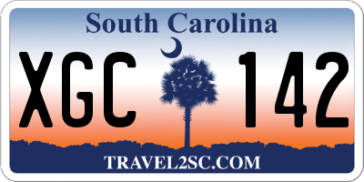 SC license plate XGC142