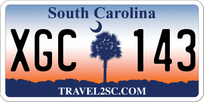SC license plate XGC143