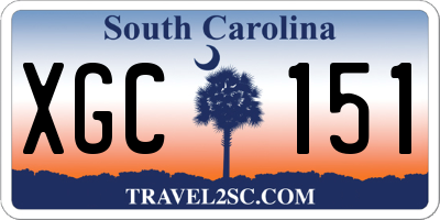 SC license plate XGC151