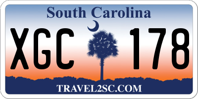 SC license plate XGC178