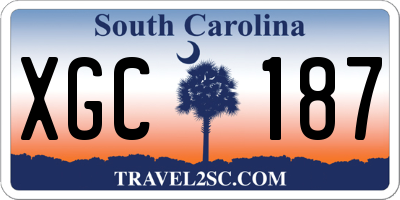 SC license plate XGC187