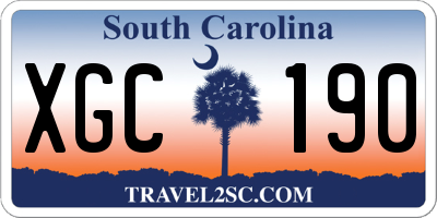 SC license plate XGC190