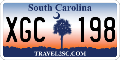 SC license plate XGC198