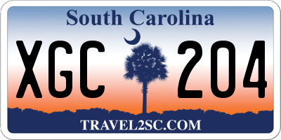 SC license plate XGC204