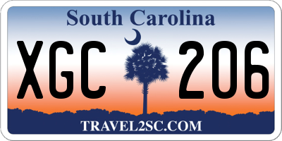 SC license plate XGC206