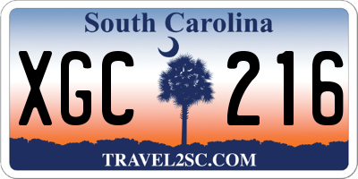 SC license plate XGC216